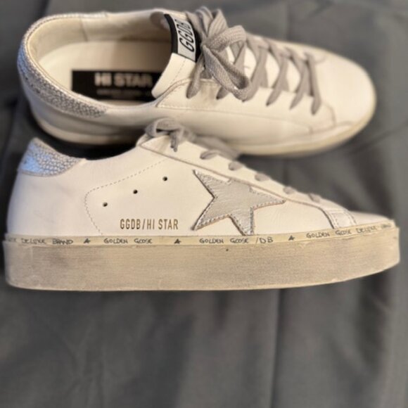 Golden Goose Silver and White Hi Star - Size 40 (9.5 U.S.) - Picture 2 of 8